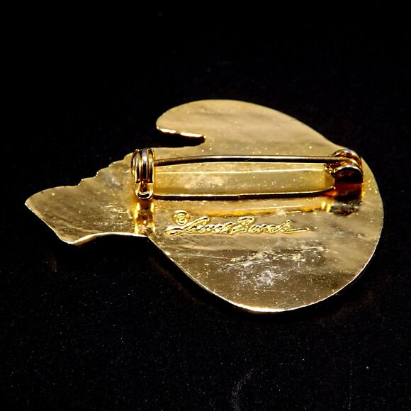 Laurel Burch Toucan Brooch, Gold Plated Cloisonne & Enamel, 1980 Vintage Jewelry - Picture 2 of 10